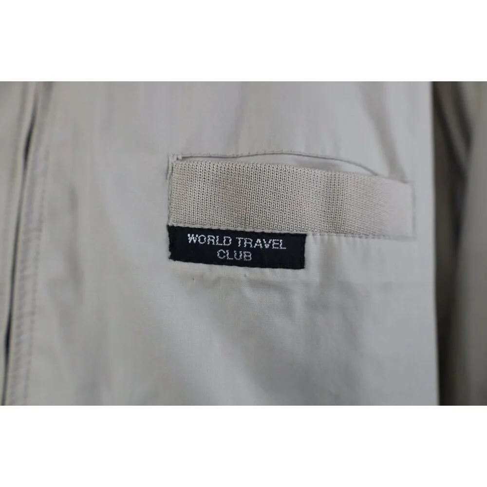 Vintage 80s 90s Streetwear Mens Large Full Zip Cafe Racer Bomber Jacket Beige - Picture 4 of 16